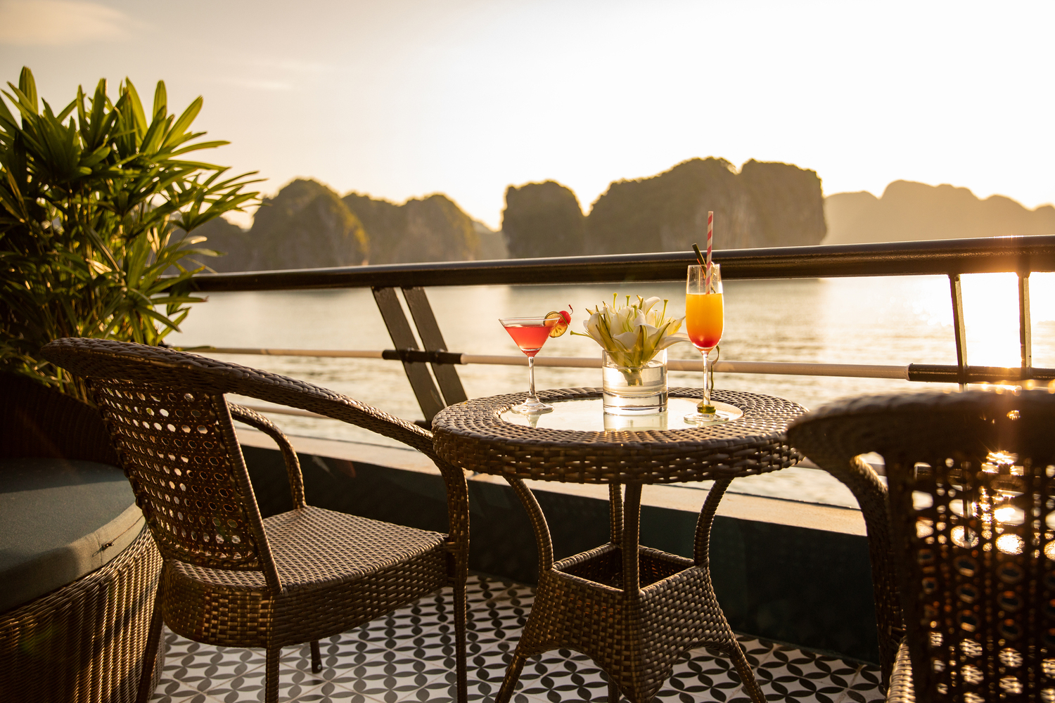 Rosy cruise balcony
