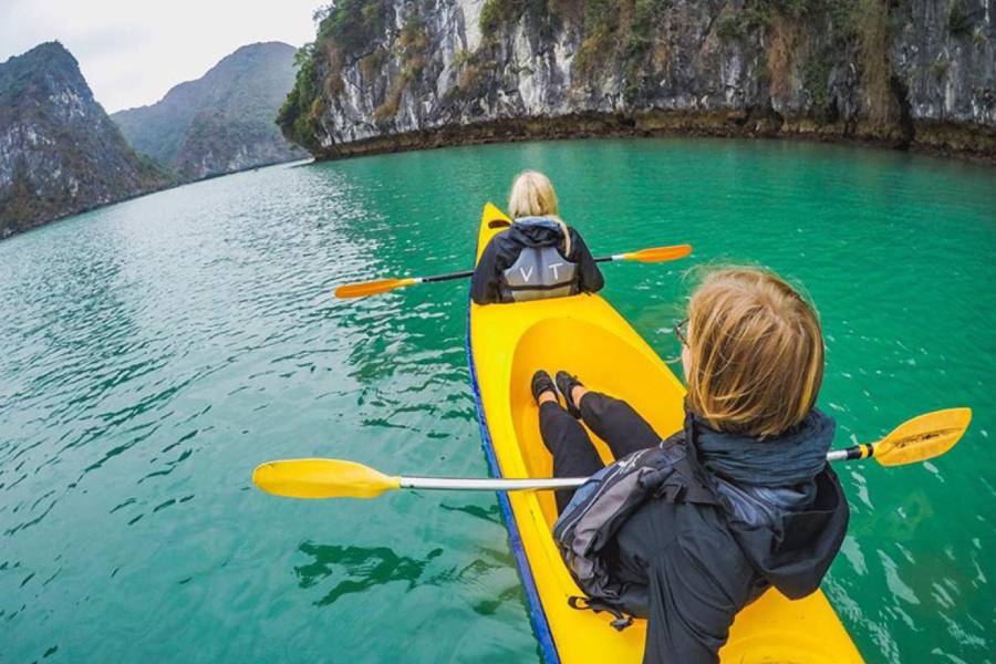 Experience water activities in Halong Bay in July