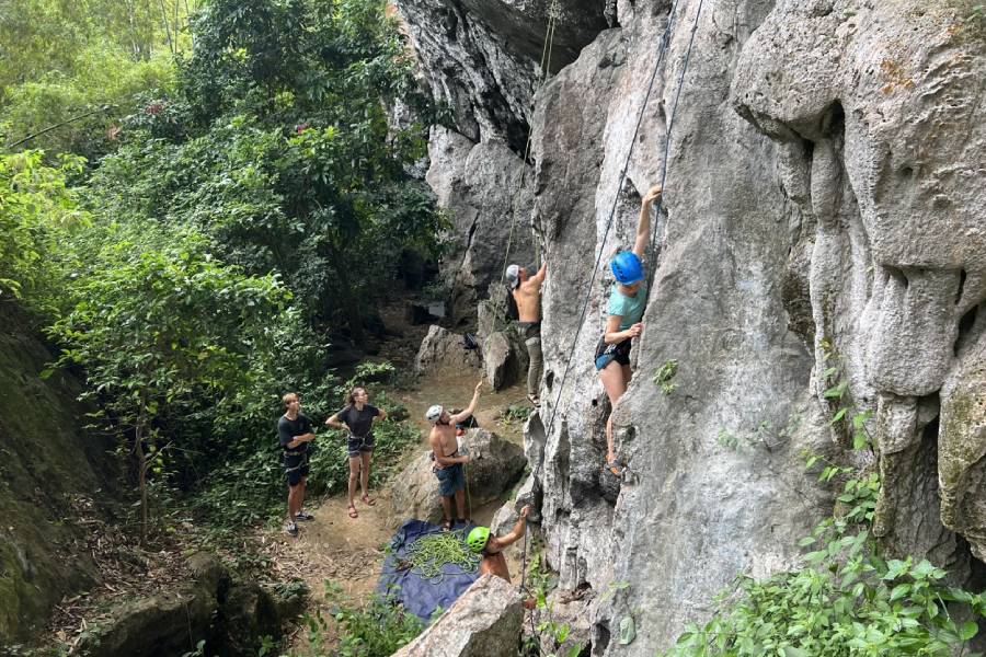 Try rock climbing in halong