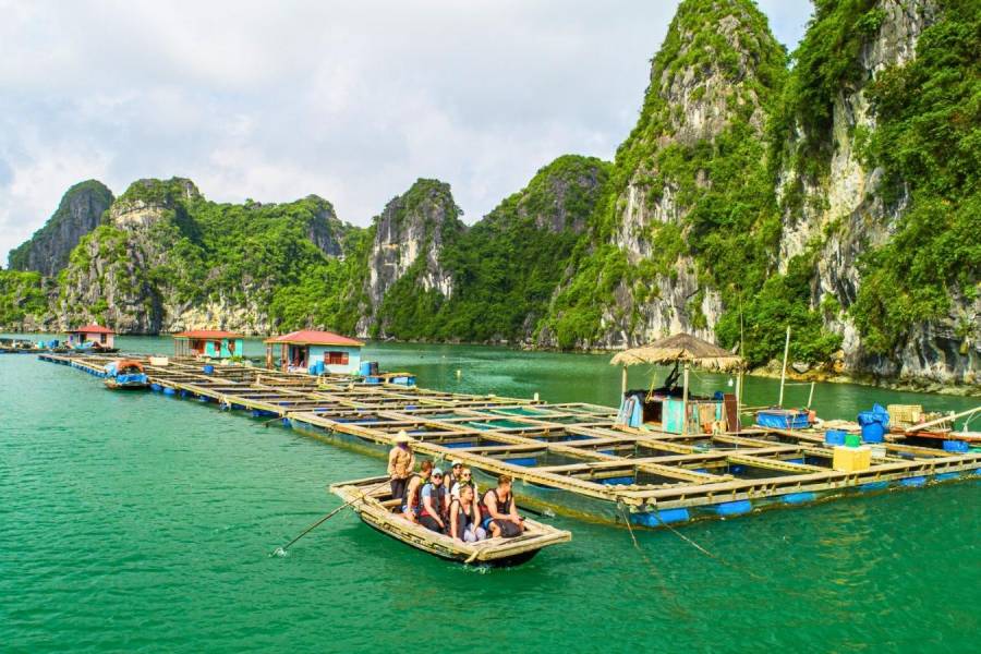 Visit the unique Cua Van floating village