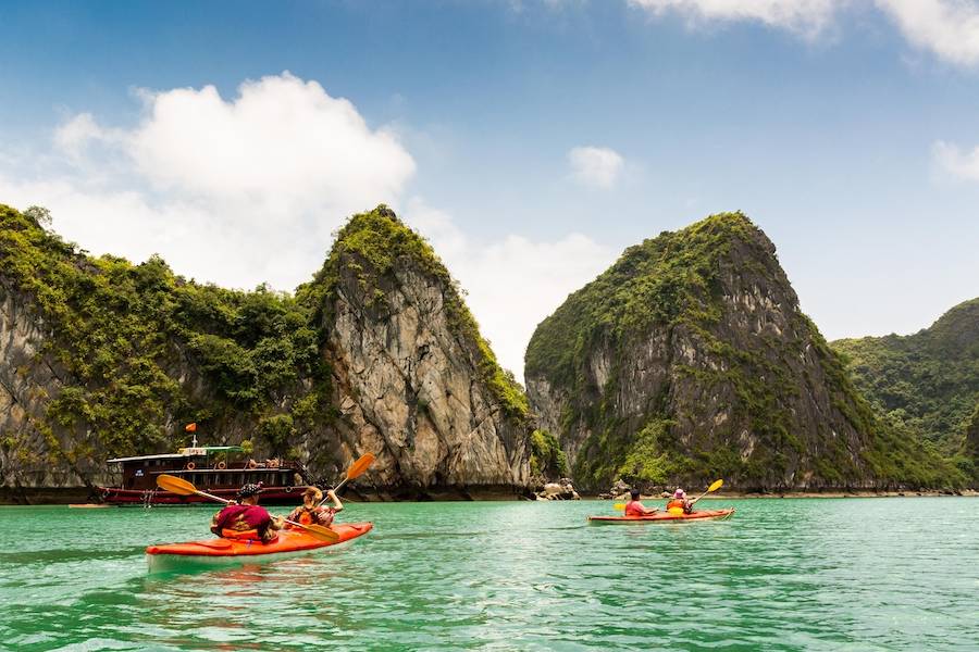 Explore the beauty by kayak in Halong Bay in May