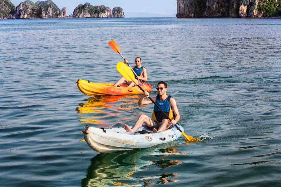 Kayaking in Ha Long Bay in November
