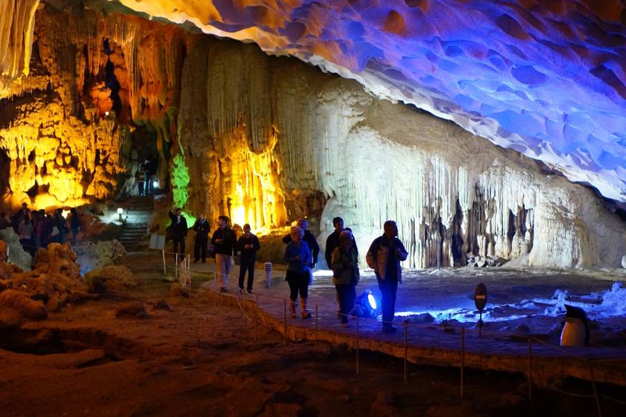 Explore the cave systems in Halong Bay