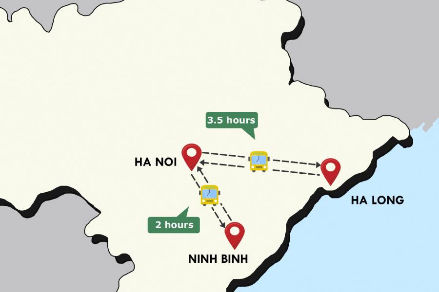 Distance from Hanoi and Ha Long Bay 