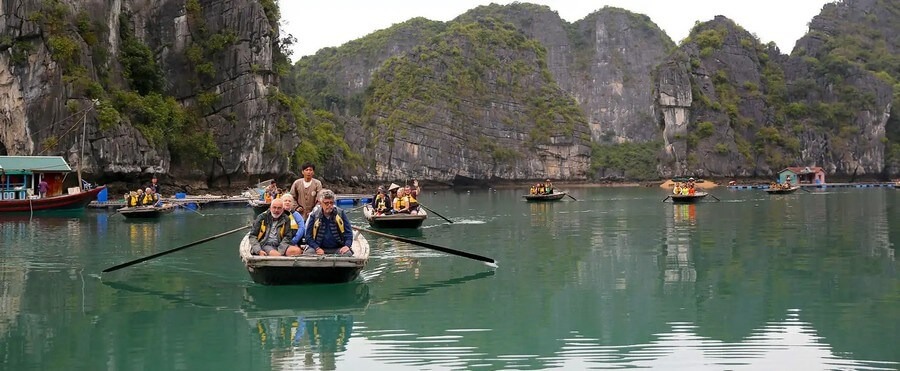 Take a bamboo boat or kayak