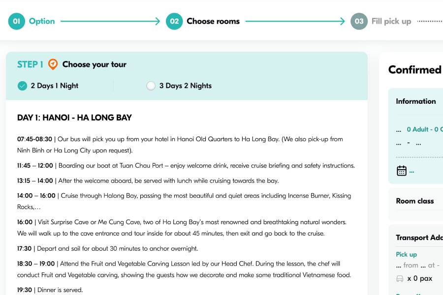 Choose the length of the cruise