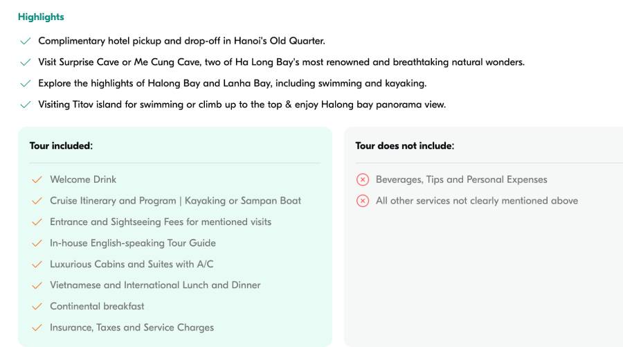 how to book halong bay cruise and check inclusion