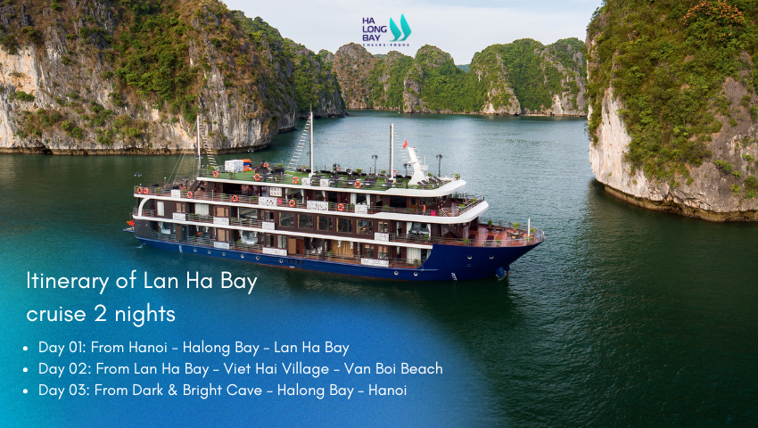 Itinerary of Lan Ha Bay cruise 2 nights